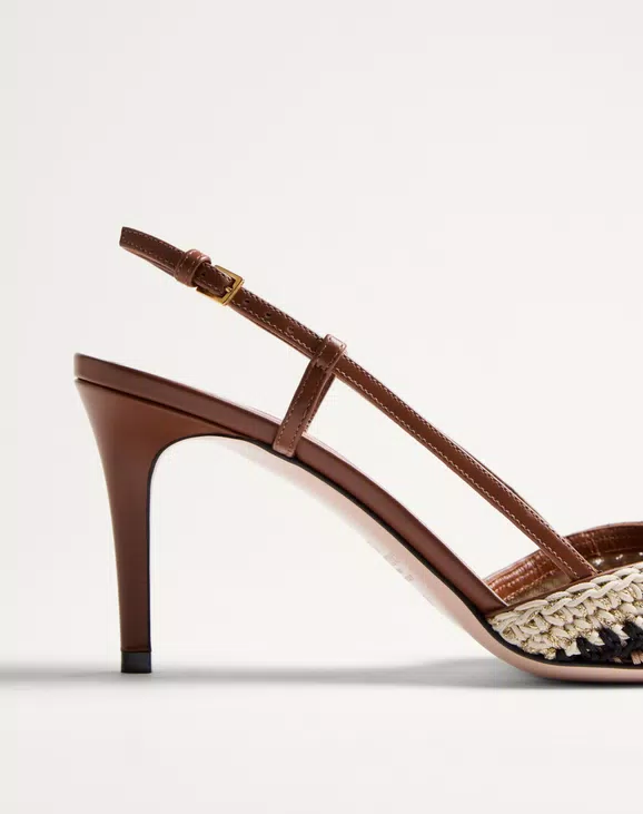 Valentino Vlogo Signature Slingback Pump With Crochet Embroidery 80Mm - Image 3
